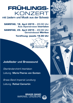 Konzertprogramm - Brass Band Imperial Lenzburg
