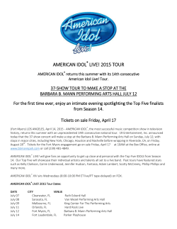 american idol live! 2015 tour - Barbara B. Mann Performing Arts Hall