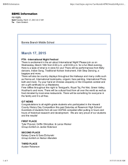 BBMS Information - Bonnie Branch Middle School