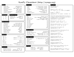 sympy cheat sheet