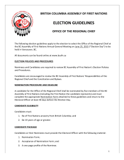 2015 BCAFN Election Guidelines - Office of the Regional Chief