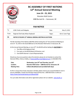 BCAFN 12th AGM - 1st Notice - The BC Assembly of First Nations