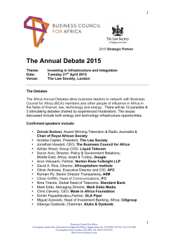 The Annual Debate 2015 - Business Council for Africa