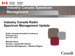 Industry Canada Radio Spectrum Management Update