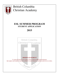 Summer Program - British Columbia Christian Academy
