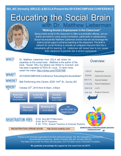 Educating the Social Brain - British Columbia Cooperative Learning