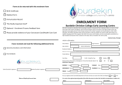 Forms to be returned with this enrolment form