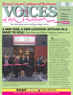 Spring 2015 - Breast Cancer Coalition of Rochester