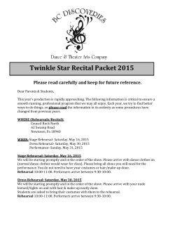 Twinkle Star Recital Packet - BC Discoveries Dance & Theater Arts