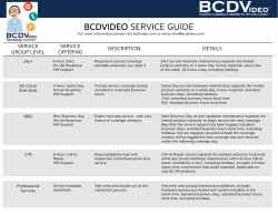 BCDVIDEO SERVICE GUIDE
