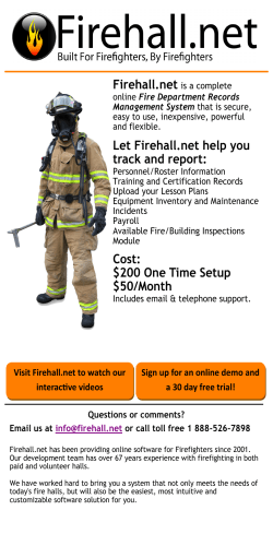 Let Firehall.net help you track and report: Cost: $200
