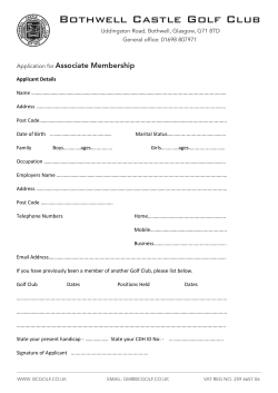 Application Form - Bothwell Castle Golf Club