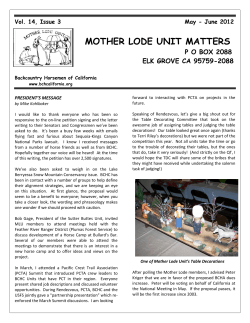 May - Mother Lode Unit