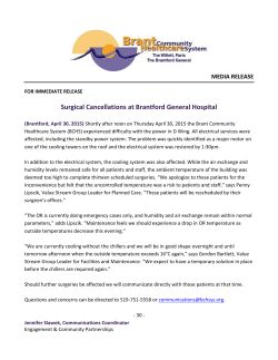 Surgical Cancellations at BGH - Brant Community Healthcare System