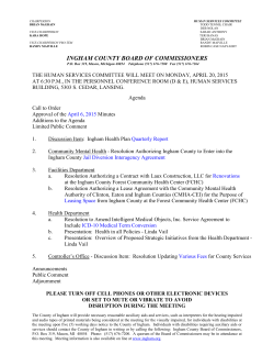 April 20, 2015 - Ingham County Board of Commissioners