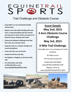 Event Details May 2nd, 2015 3 Acre Obstacle Course Challenge
