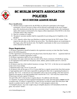 Rules - BC Muslim Sports Association