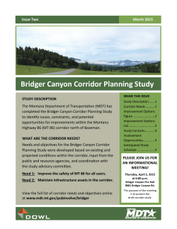 Bridger Canyon Corridor Planning Study