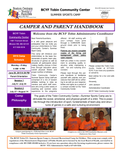Camp Handbook - Tobin Community Center