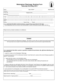 fill in a form - Brentwood Catholic Youth Service