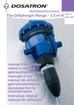 The DIAphragm Range - 2.5 m3/h