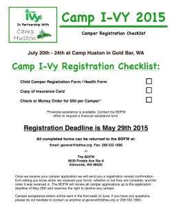Camp I-Vy 2015 Camper Application Form