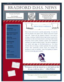 May 2015 Newsletter - Bradford District High School