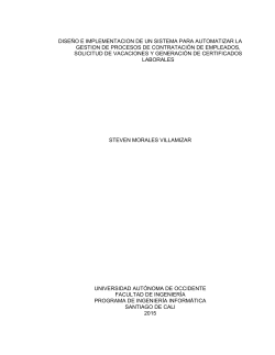 diseÃ±o e implementacion de un sistema para automatizar la gestion