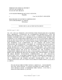 1. Notice of Class Action Settlement