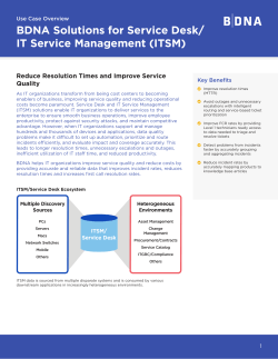 BDNA Solutions for Service Desk/ IT Service Management (ITSM)