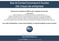 Base de DonnÃ©es Economiques & Sociales - BDU