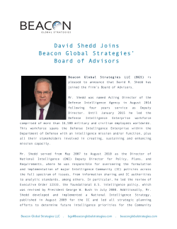David Shedd Joins Beacon Global Strategies` Board of Advisors