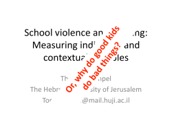 School violence and bullying: Measuring individual