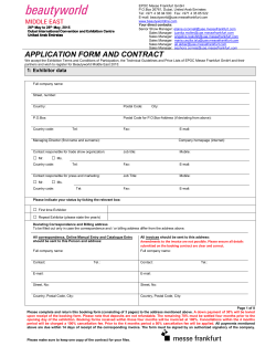2015 Booking form