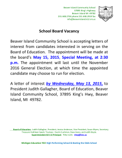 School Board Vacancy Beaver Island Community School is