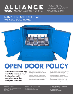 OPEN DOOR POLICY - Beaver Wood Waste Systems Inc.