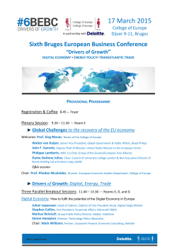 Programme - Bruges European Business Conference