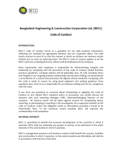 Code of Conduct - Bangladesh Engineering and Construction