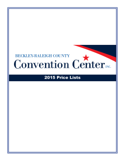 2015 Price Lists - Beckley Raleigh Convention Center