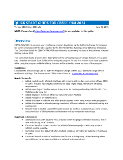 Quick Start Guide - CBECC-Com Nonresidential Compliance Software