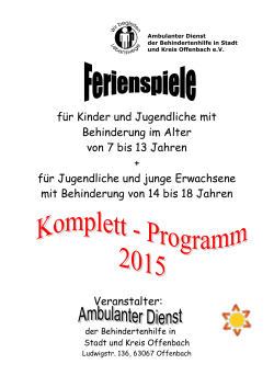 Flyer "Gesamtprogramm Ferienspiele 2015"