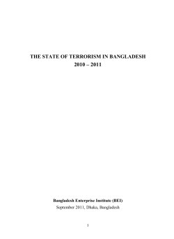 THE STATE OF TERRORISM IN BANGLADESH