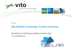 BELAIR2015 Campaign: Further Planning