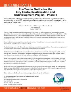 Pre-Tender Notice for the City Centre