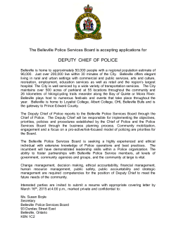 Deputy Chief of Police - Belleville Police Service