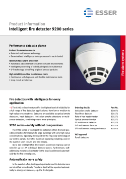 Product information Intelligent fire detector 9200 series