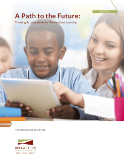 A Path to the Future: Creating Accountability for Personalized Learning