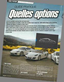 Gamme Porsche Quelles options choisir ?