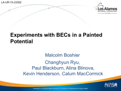 Experiments with BECs in a Painted Potential