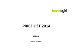 price list 2014 retail